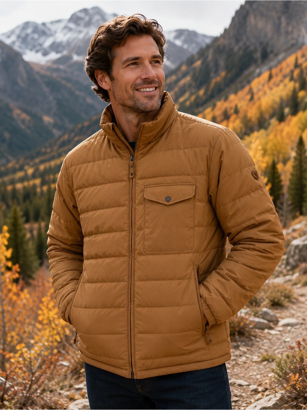 NWT Fjallraven Ovik Lite Jacket Men's L Tobacco Brown Down G-1000 Discontinued